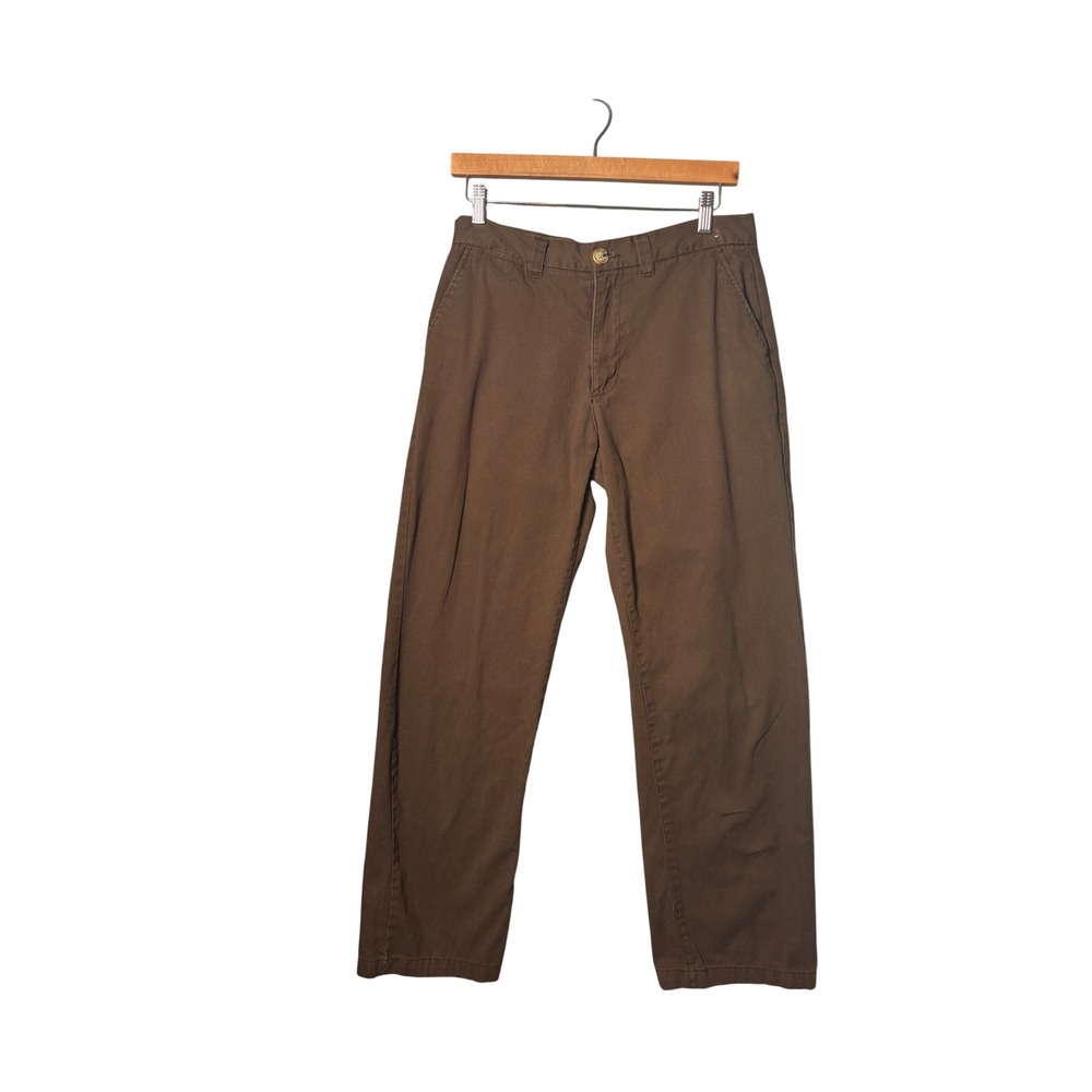 For Your One Mens Chino Pants 32x32 Brown Straight Leg Cotton Twill Workwear
